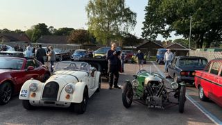 Classic Cars On Display In The Carpark At Bure Valley Railway