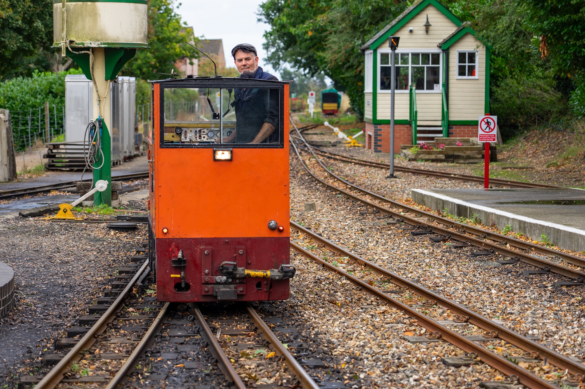 Driver Aboard B.V.R. No. 4 Beside The Signal Box