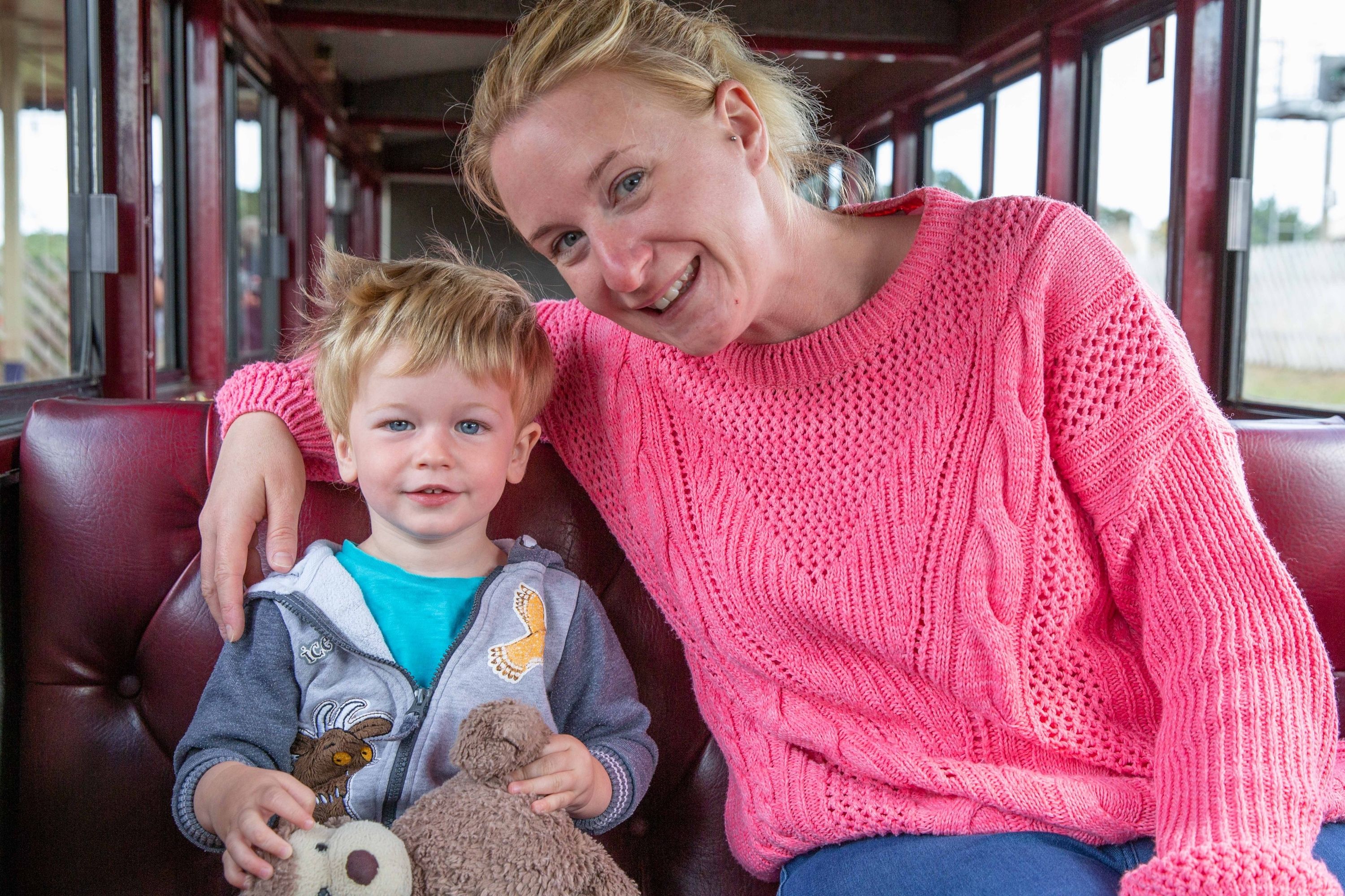 Mum And Little Boy With A Teddy On The Teddy Bear Express