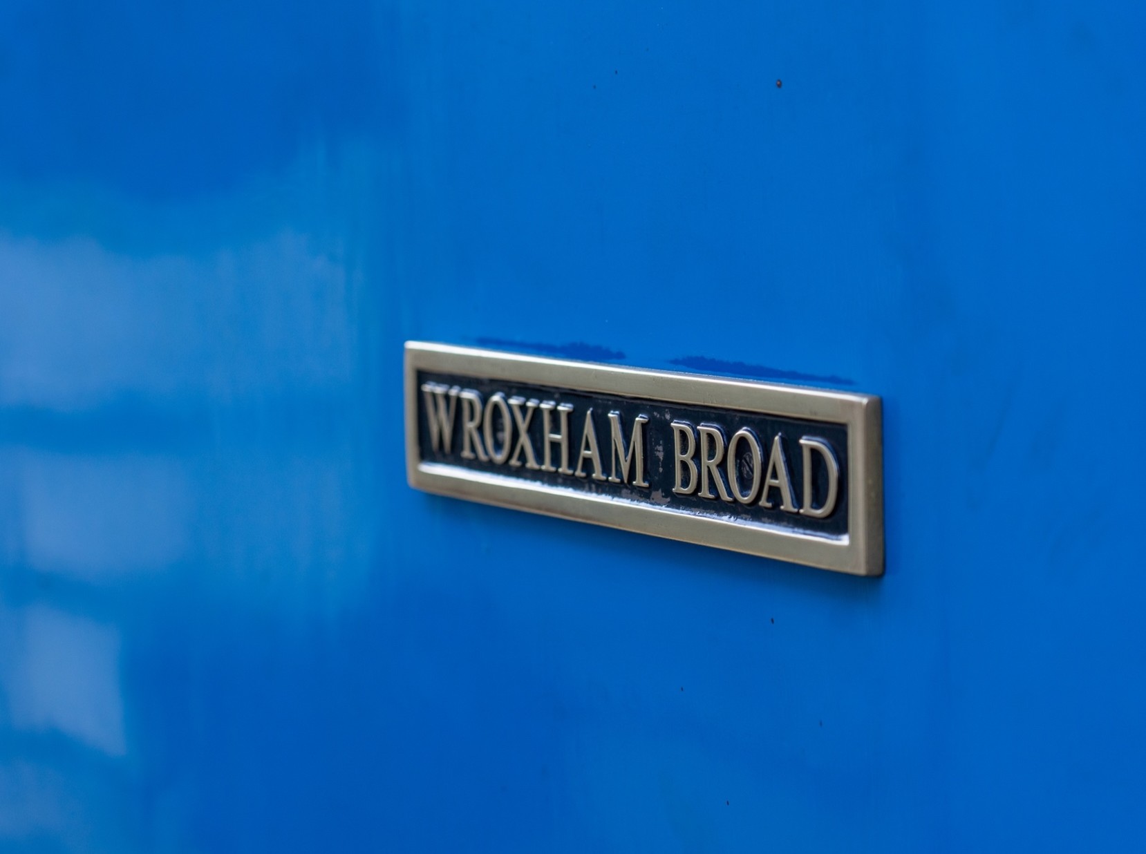 Close Up Of The “Wroxham Broad” Nameplate