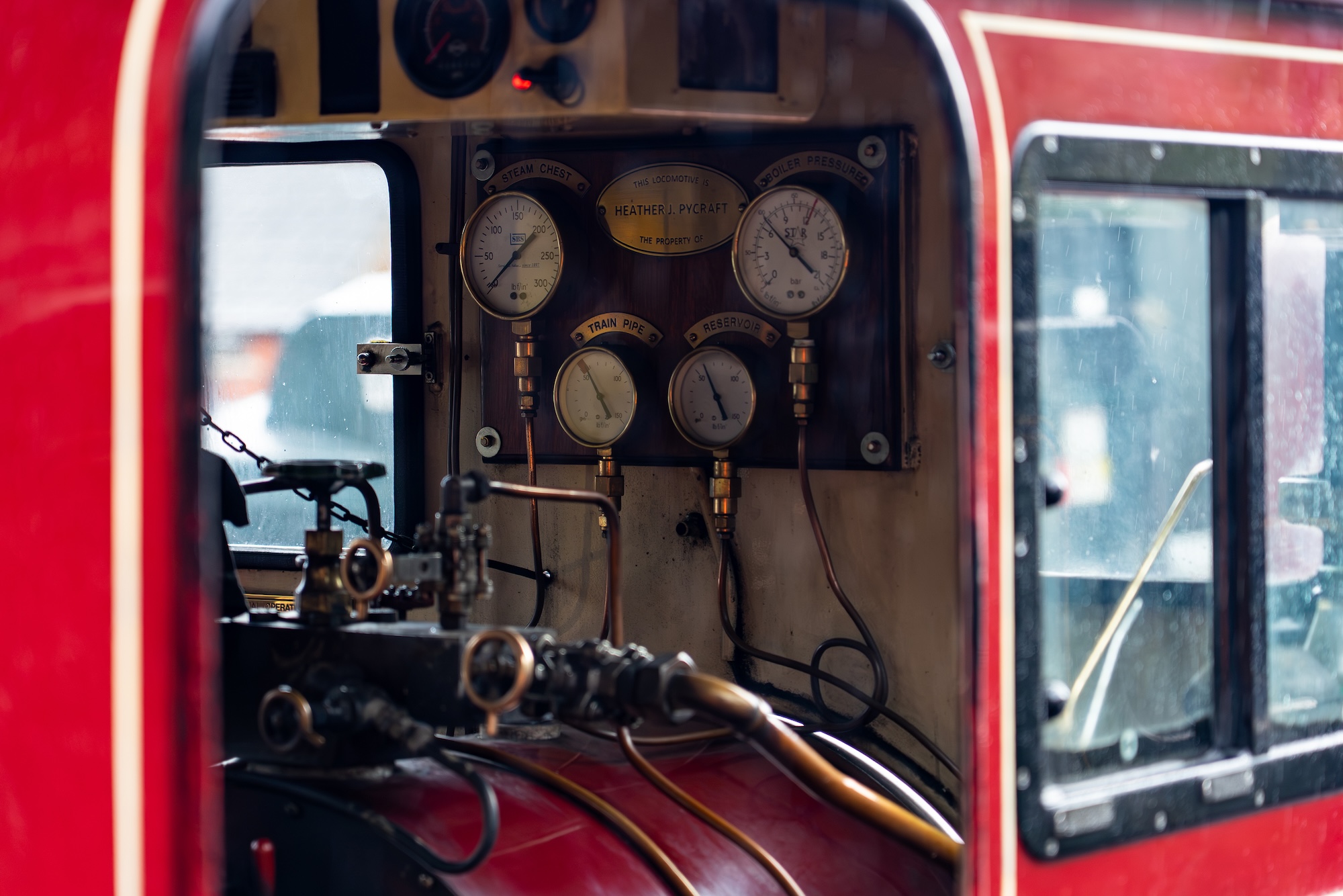 Inside The Cab Of Mark Timothy With Pressure Gauges