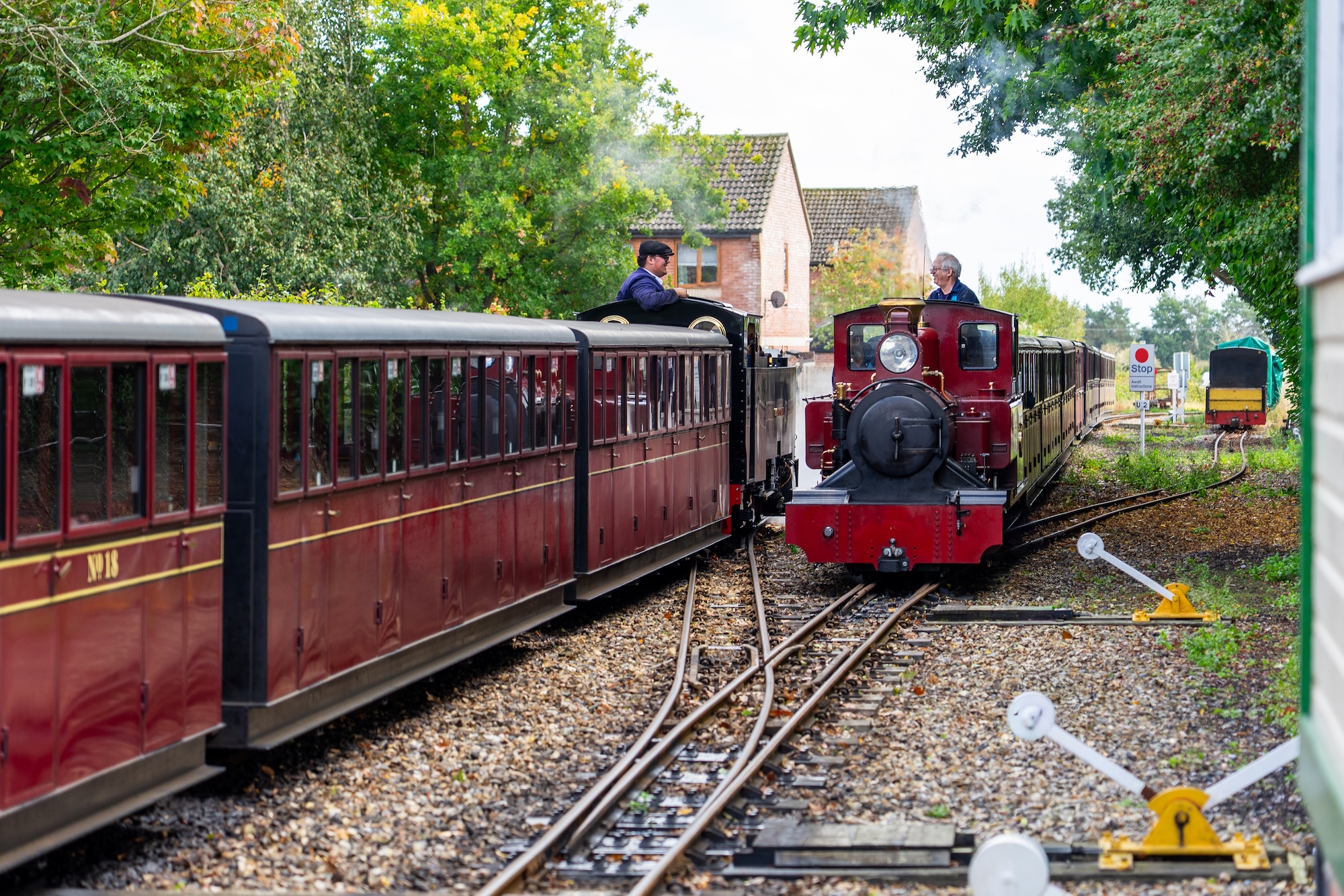 Two Locomotives Passing As Mark Timothy Approaches Aylsham Station