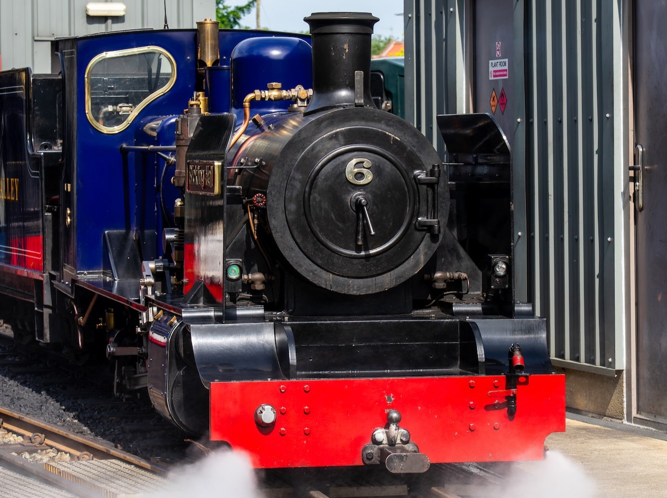 No. 6 “Blickling Hall” Moving Outside The Engine Shed With Steam Drifting