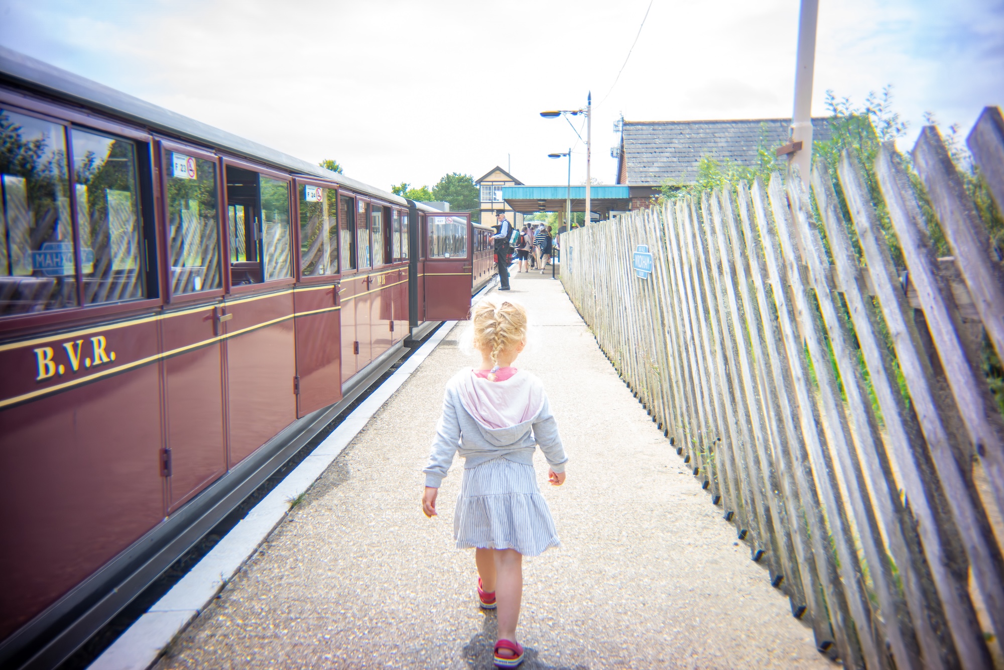 Little Girl Walking Along Wroxham Station Platform