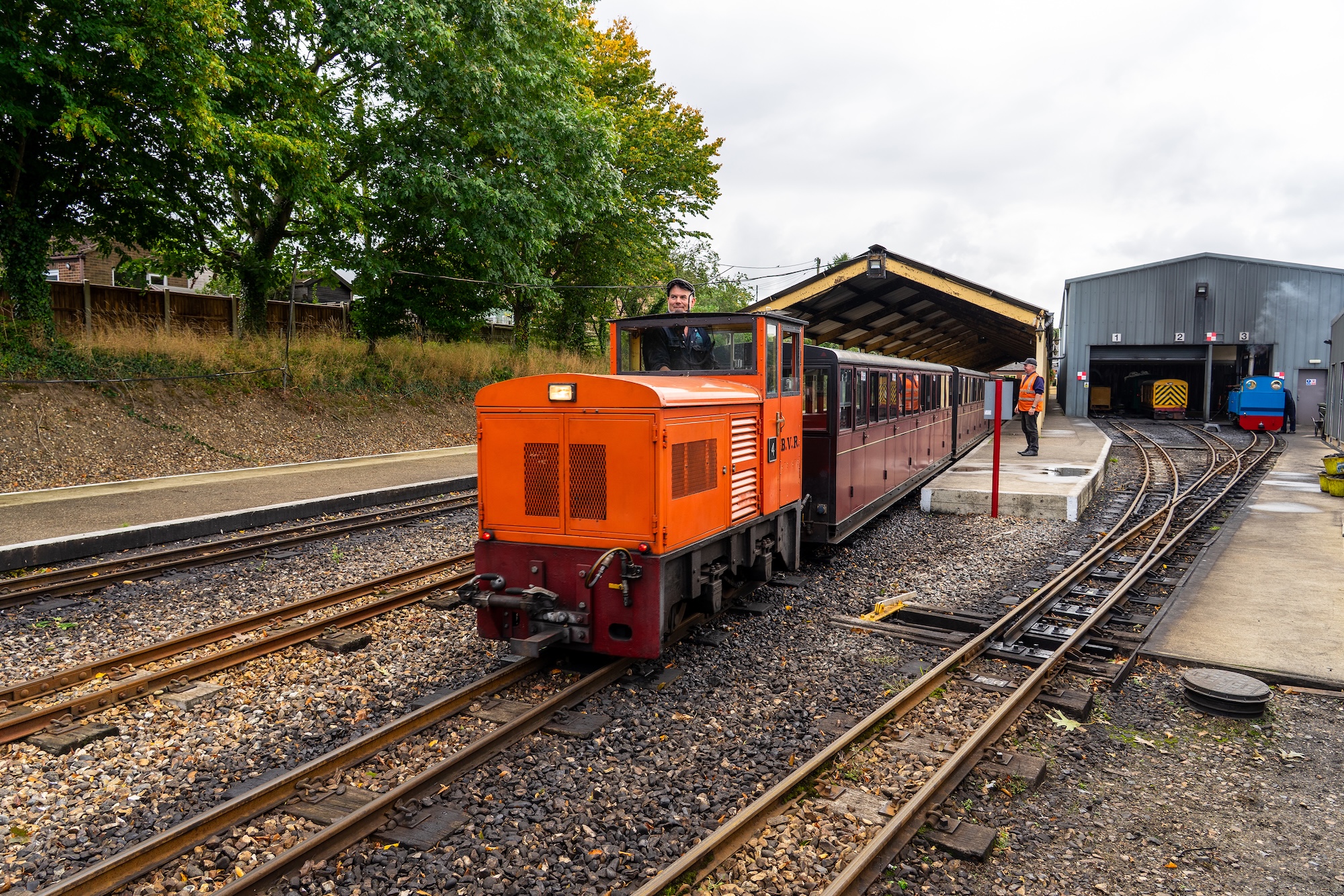 Front View Of B.V.R. No. 4 Leaving Aylsham