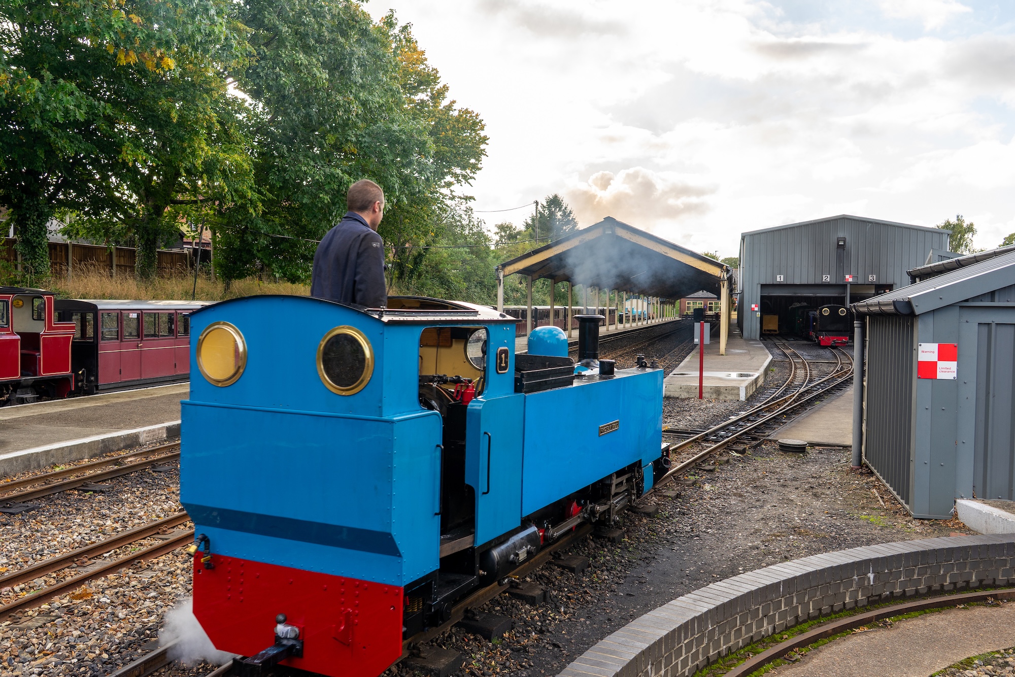 Rear View Of No. 1 “Wroxham Broad” Departing The Station Yard
