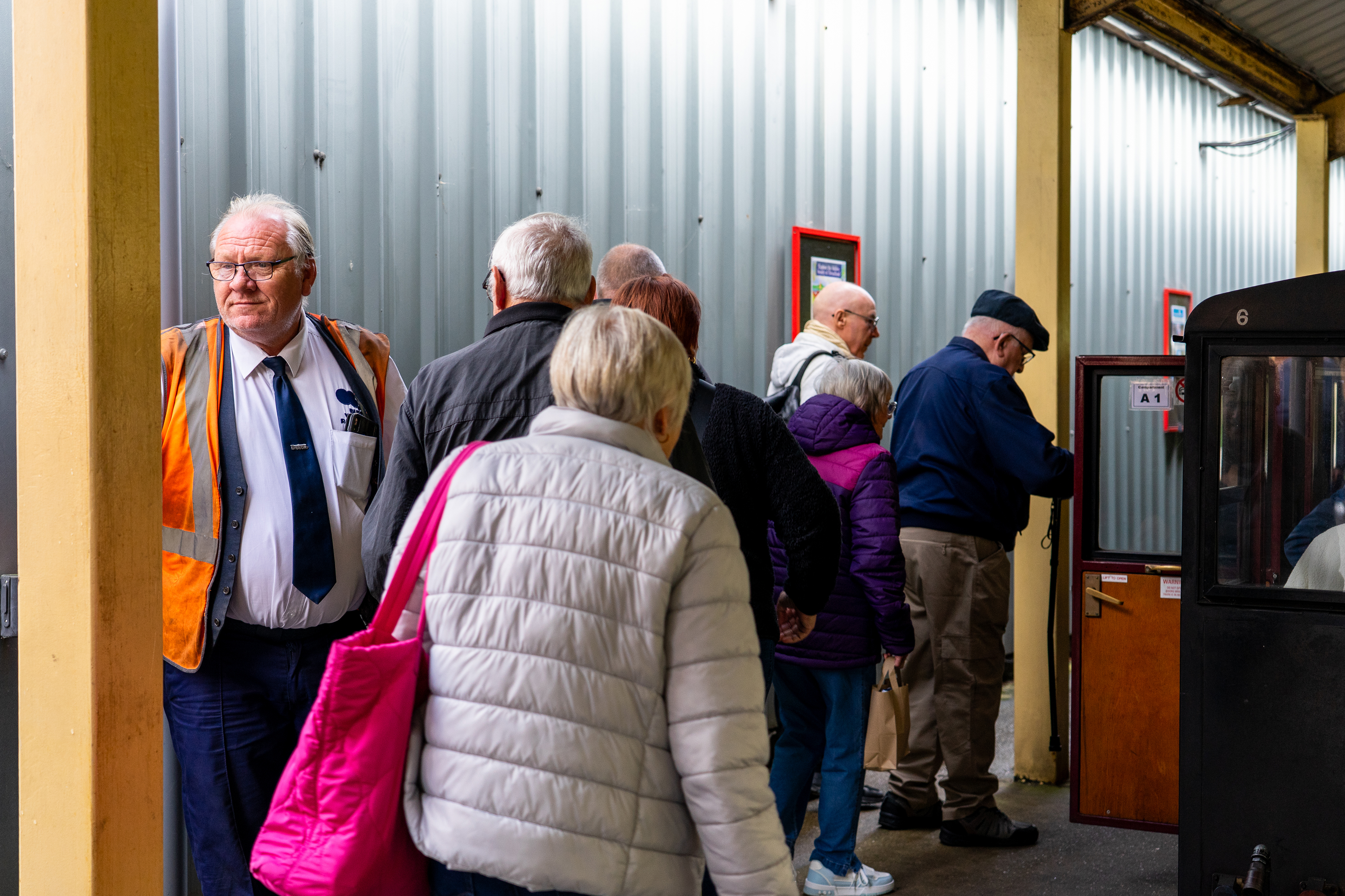 Passengers boarding the train at Aylsham Station