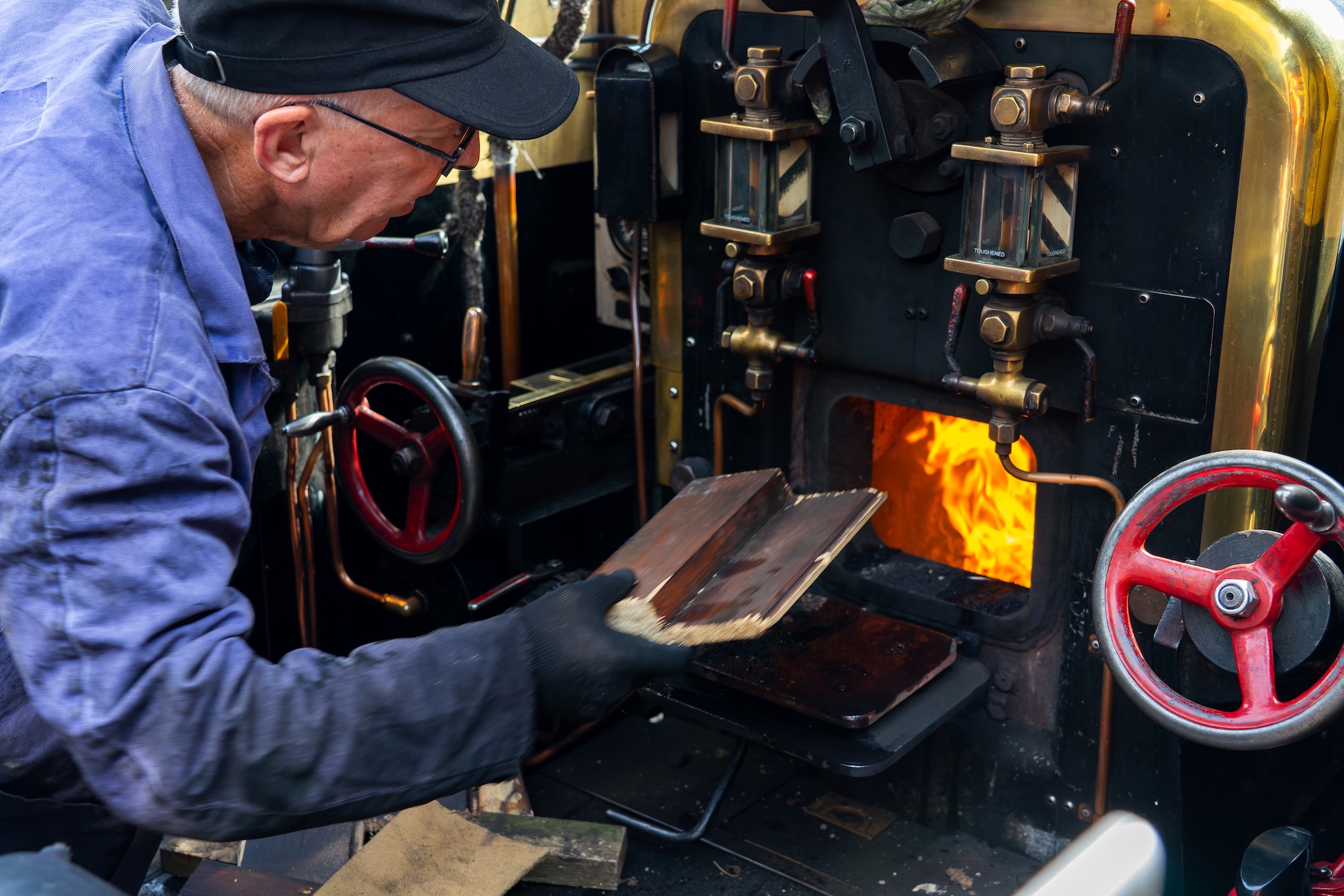 Volunteer Lighting Up The Locomotive Before Service
