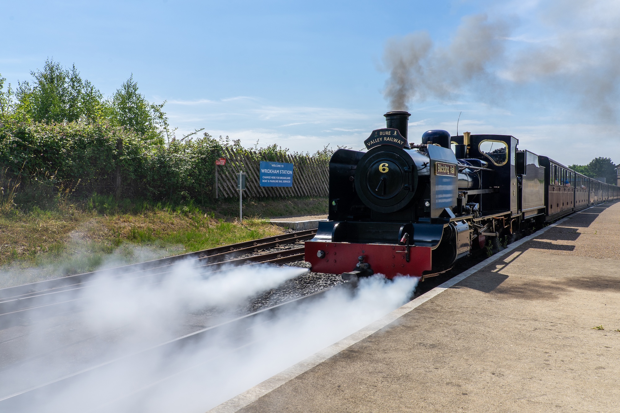 No 6 Blickling Hall Leaving Wroxham Station